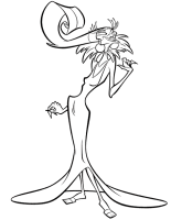 A coloring page of emperor kuzco